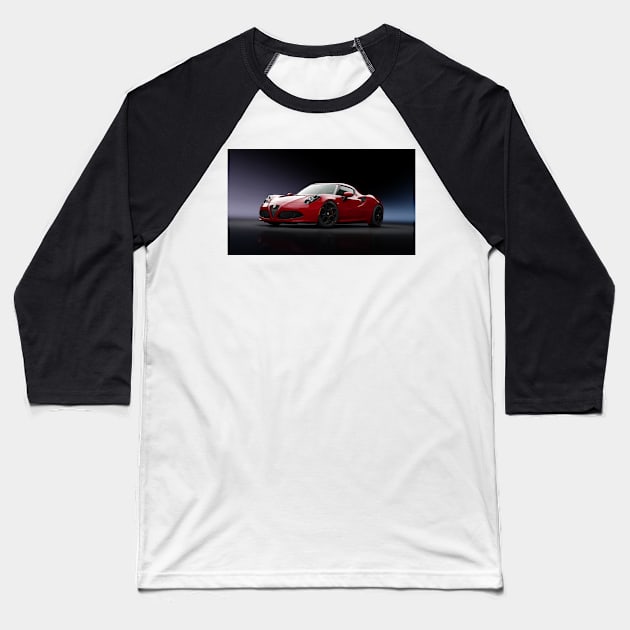 Alfa Romeo 4C Baseball T-Shirt by Z31Chris